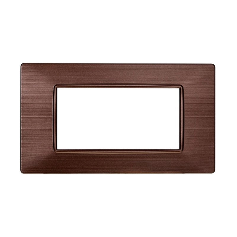 Placca Plastica Serie Starlight 4P Colore Bronzo Satinato Compatibile Con Vimar Plana