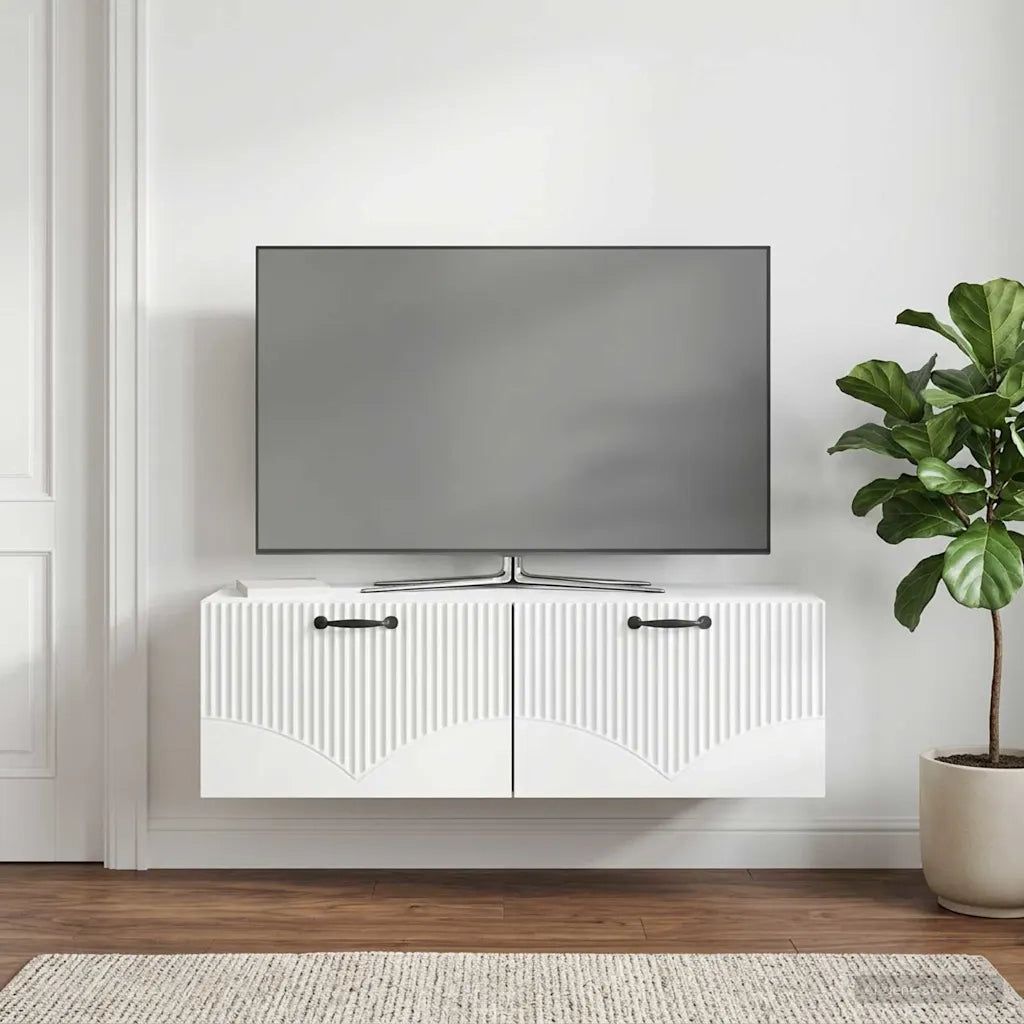 Mobile Porta TV da Muro Bianco 98 x 41 x 30 cm 899035
