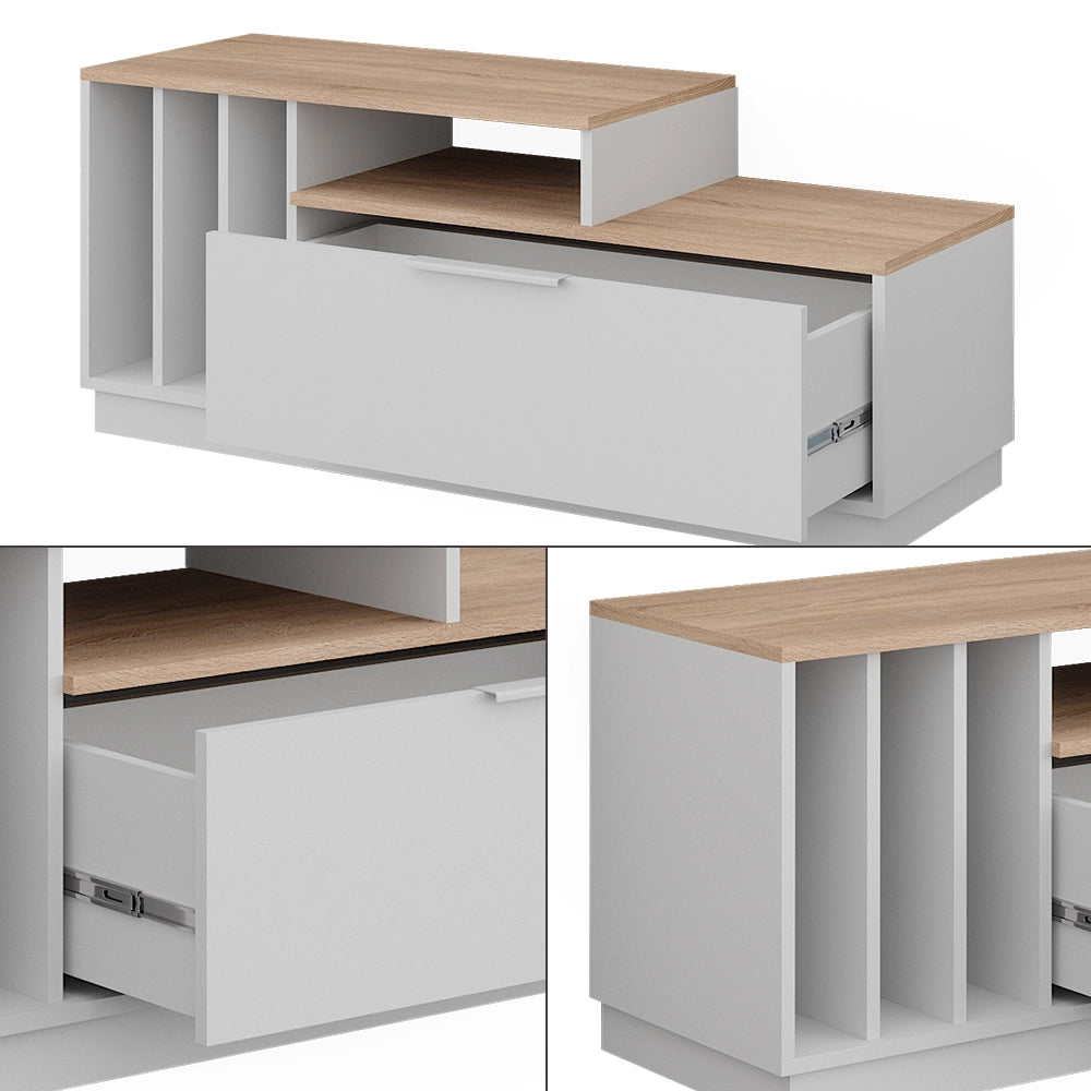 Mobile TV Betti Bianco/Sonoma 120 x 49.9 cm con 1 porta Vicco