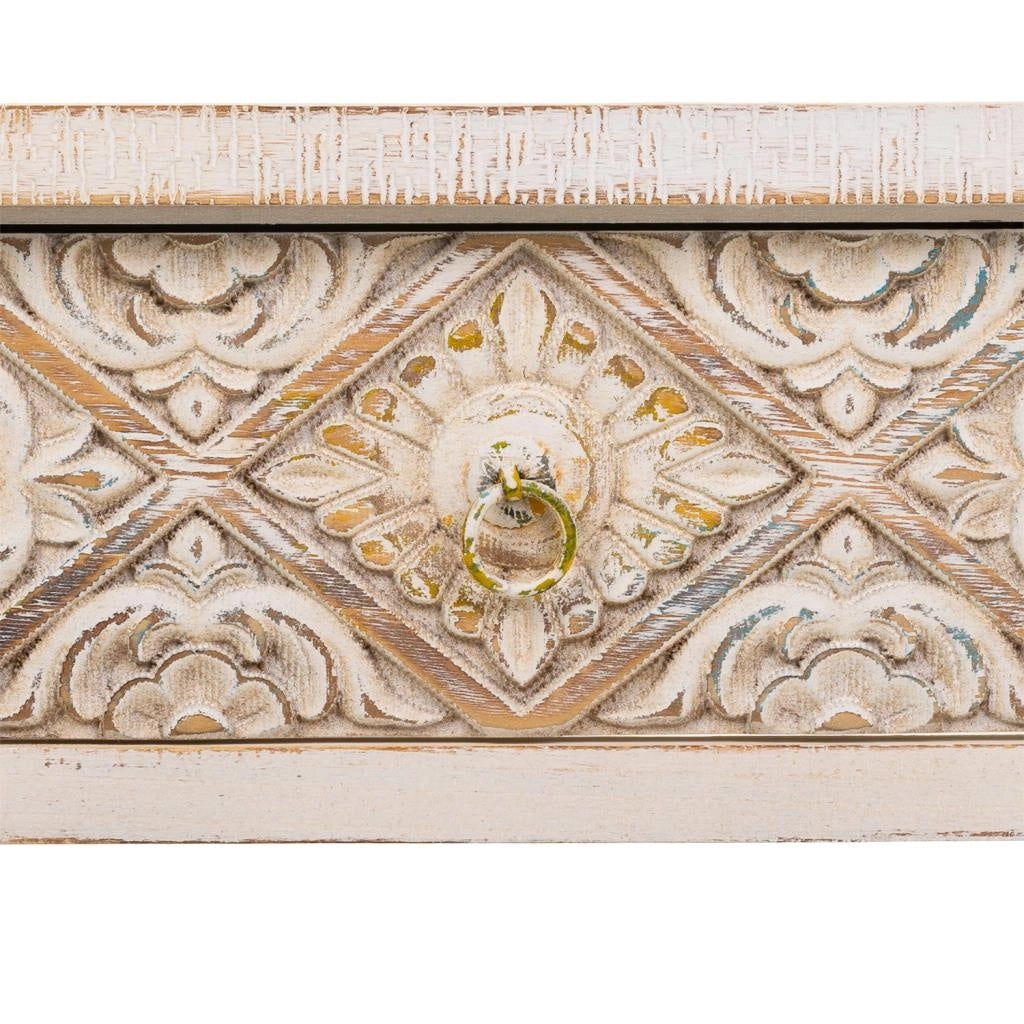 Mobile da ingresso in legno intagliato 120x35x80