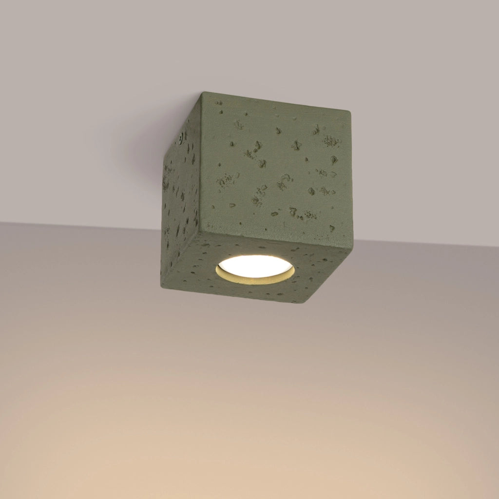 Spot soffitto industriale cemento verde GU10 Pure Lume