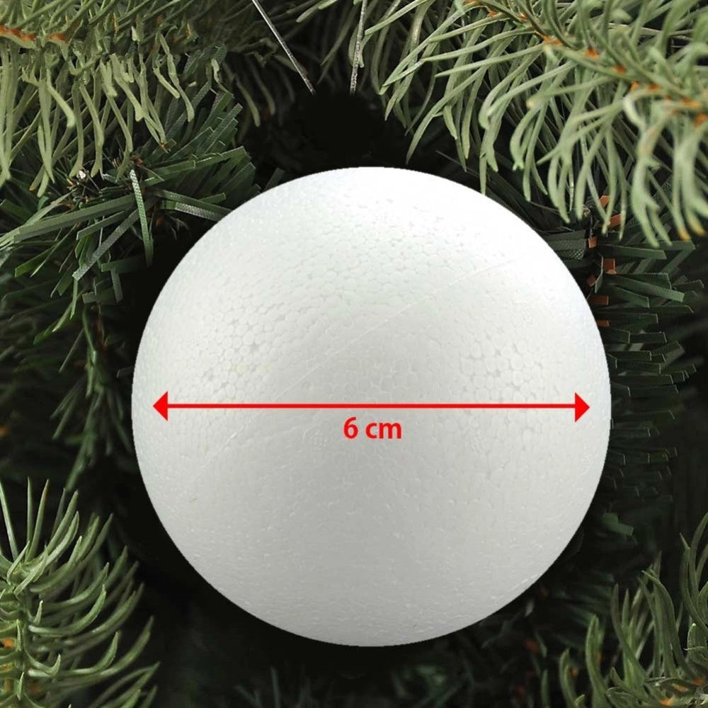 Trade Shop - 24 Palline Di Polistirolo Confezione Palla Natalizia 6cm Decorazioni Natalizie -