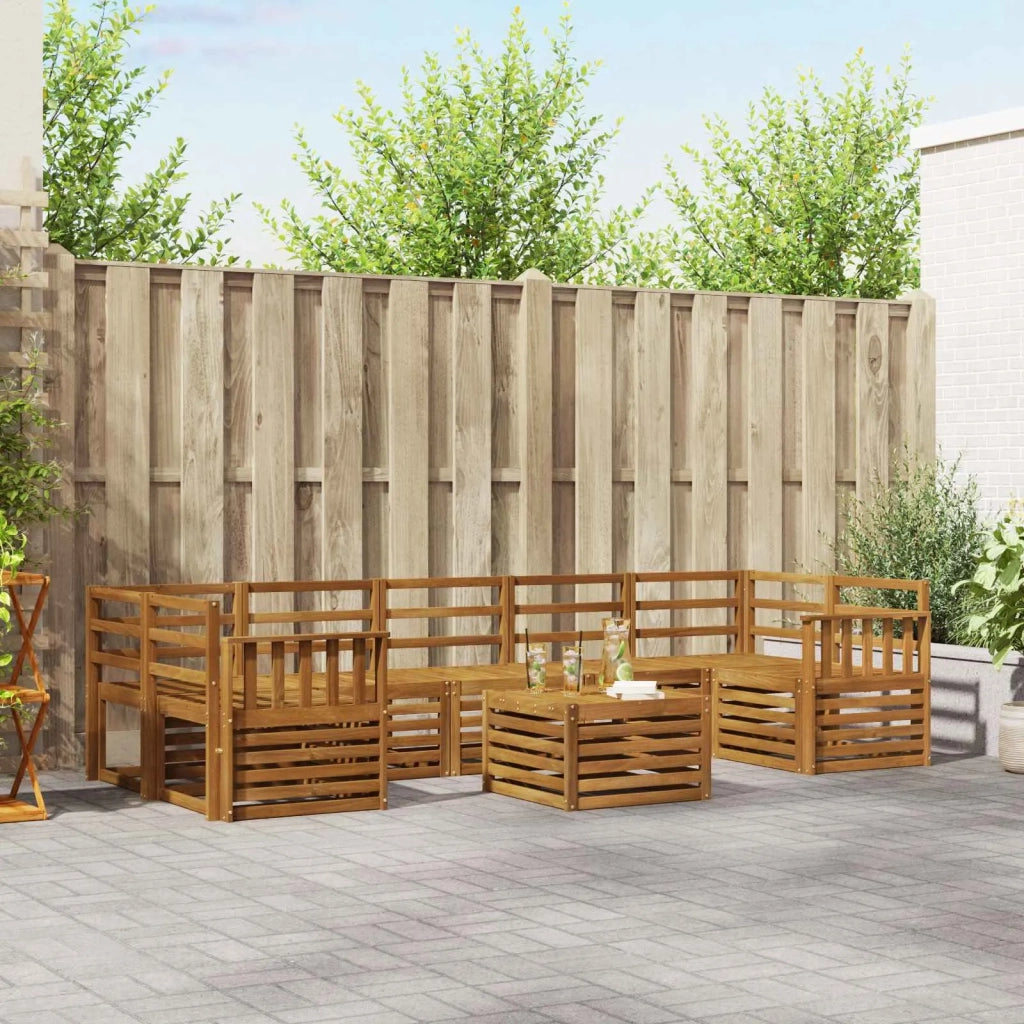 Set divani 8 pcs Naturale Legno di Acacia Massello