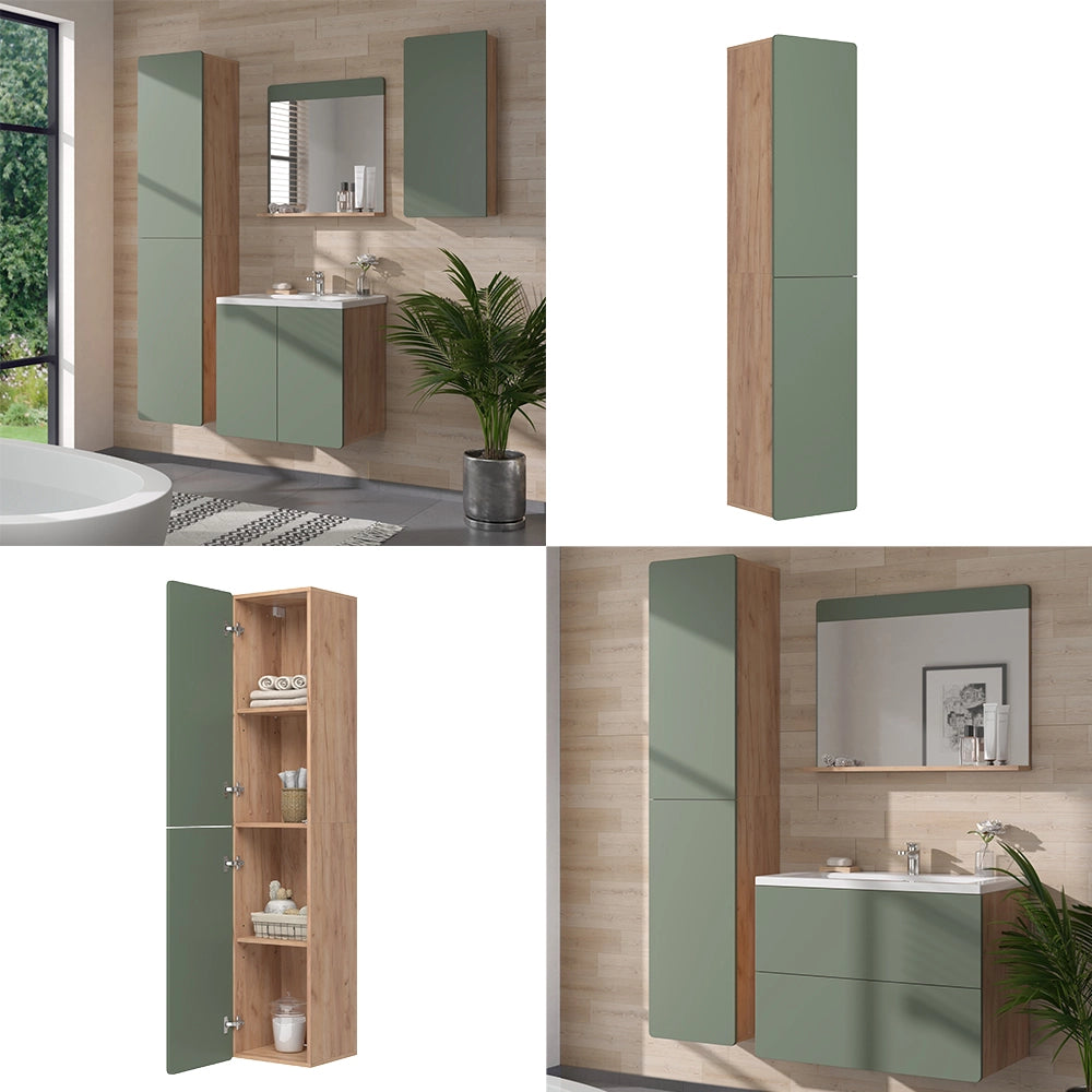 Vicco Mobiletto da bagno Quercia verde/oro 36.6 x 171.6 cm