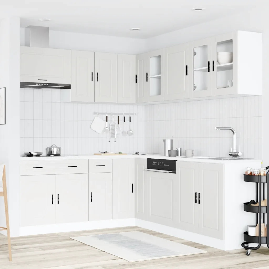 vidaXL Set Mobili da Cucina 11 pz Porto Bianchi Legno Multistrato
