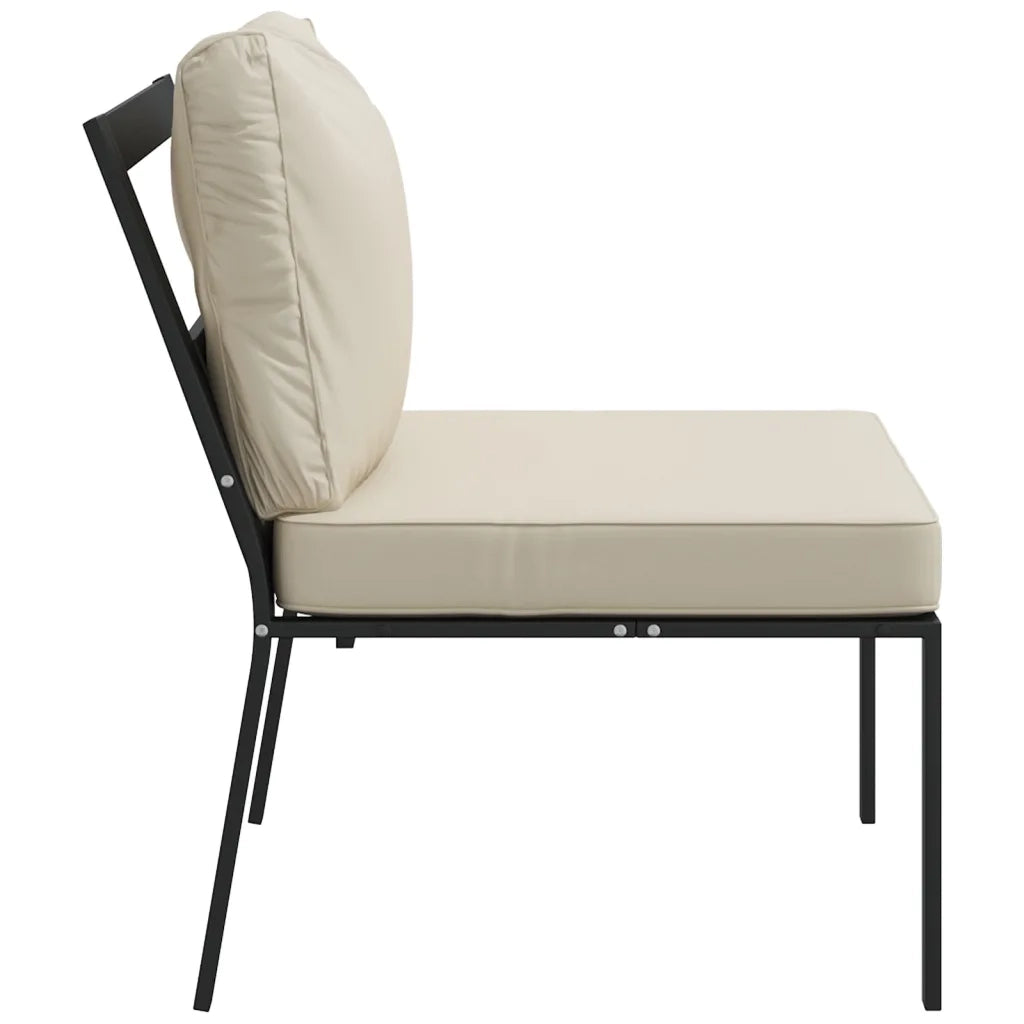 Sedia da patio-Sedie da Giardino con Cuscini Sabbia 2pz 60x74x79 cm Acciaio