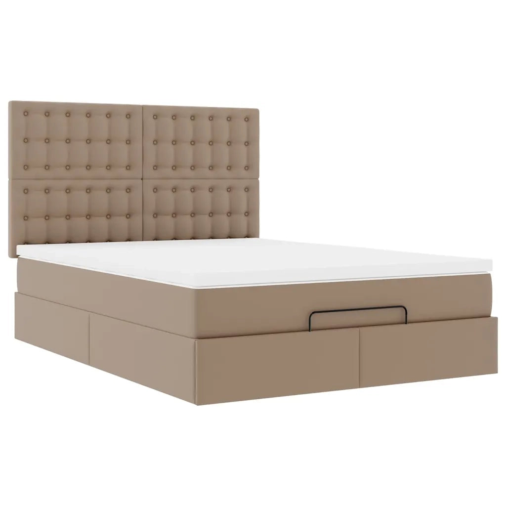 Struttura Letto Pouf con Materasso 140x190 cm Similpelle 3313005