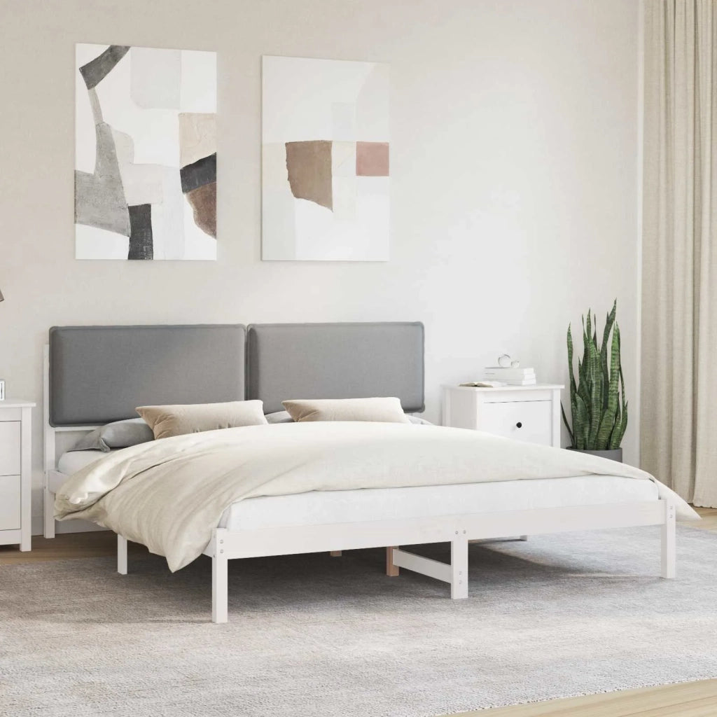 Letto con Testiera Rivestita Grigio chiaro 180 x 200 cm 877823