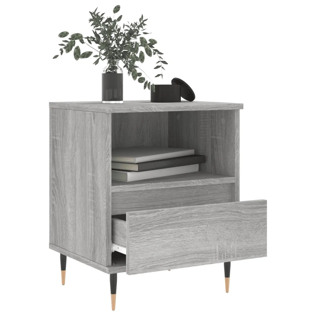 Comodino Grigio Sonoma 40x35x50 cm in Legno Multistrato 830616