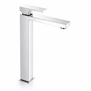 Miscelatore lavabo stile quadrato alto per lavandini appoggio