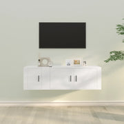 Set di Mobili Porta TV 2 pz Bianco in Legno Multistrato 3188422