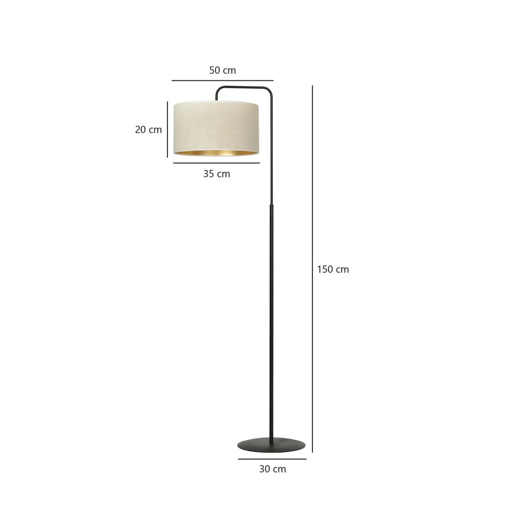 Piantana Contemporaneo Ganesha Acciaio Nero Bianco 1 Luce E27 Ip20