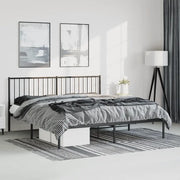 Giroletto con Testiera-Struttura Letto con testiera in Metallo Nero 183x213 cm 298729