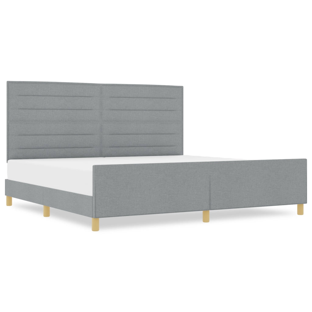 Letto in Grigio Chiaro di , 200x200 cm, Tessuto