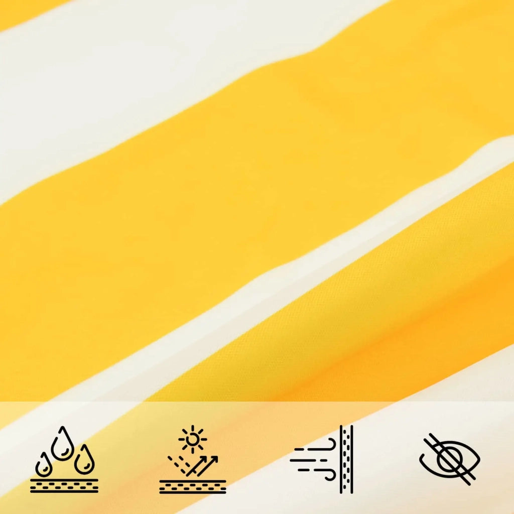 Vela da ombra solare-Telo Ombra-Vela Ombreggiante-Parasole a Vela Giallo e Bianco 3,5 x 2 m