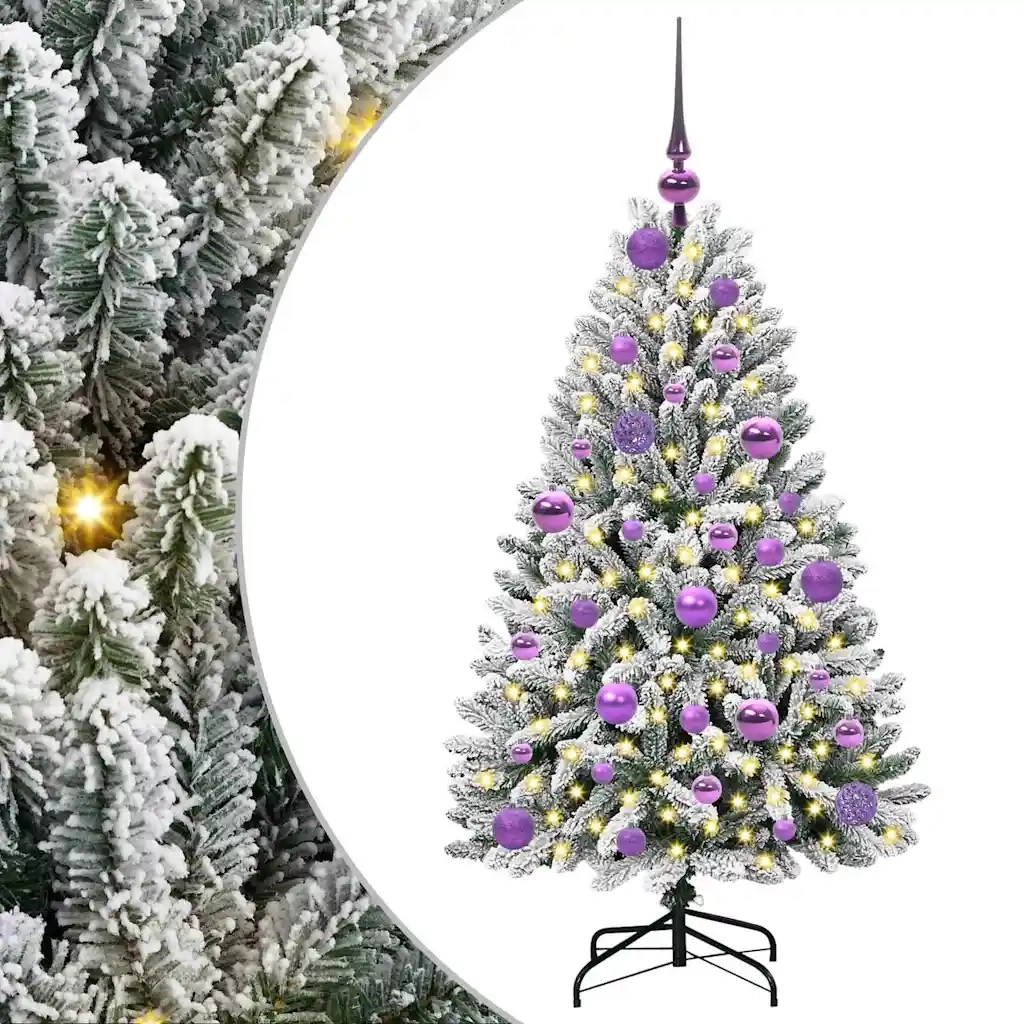 Albero di Natale | Decorazioni natalizie artificiale con 150 LED Verde e Bianco 120 cm