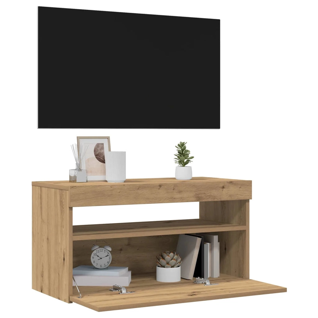 Mobili Porta TV con LED 2 pz Artigianale in Legno Multistrato 856318