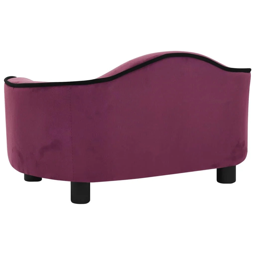 Divano per cani 67 cm in peluche bordeaux 02_0000117