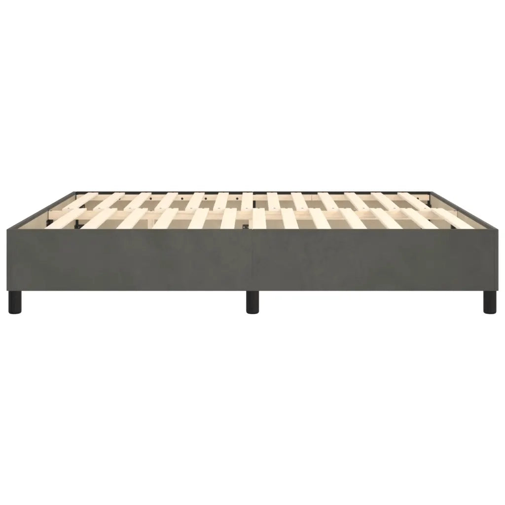 Struttura Letto a Rete a Molle-Giroletto Grigio Scuro 160x200 cm Velluto 298403