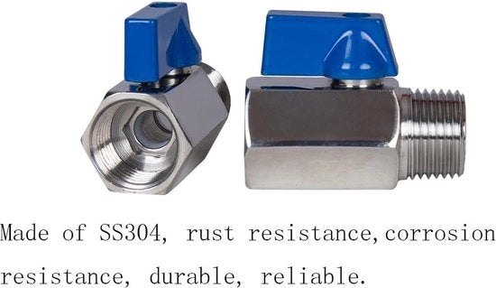 Mini Valvola a Sfera in Acciaio Inox 1/2" BSP Maschio a Femmina - Chiave di Speranza - Set a 2
