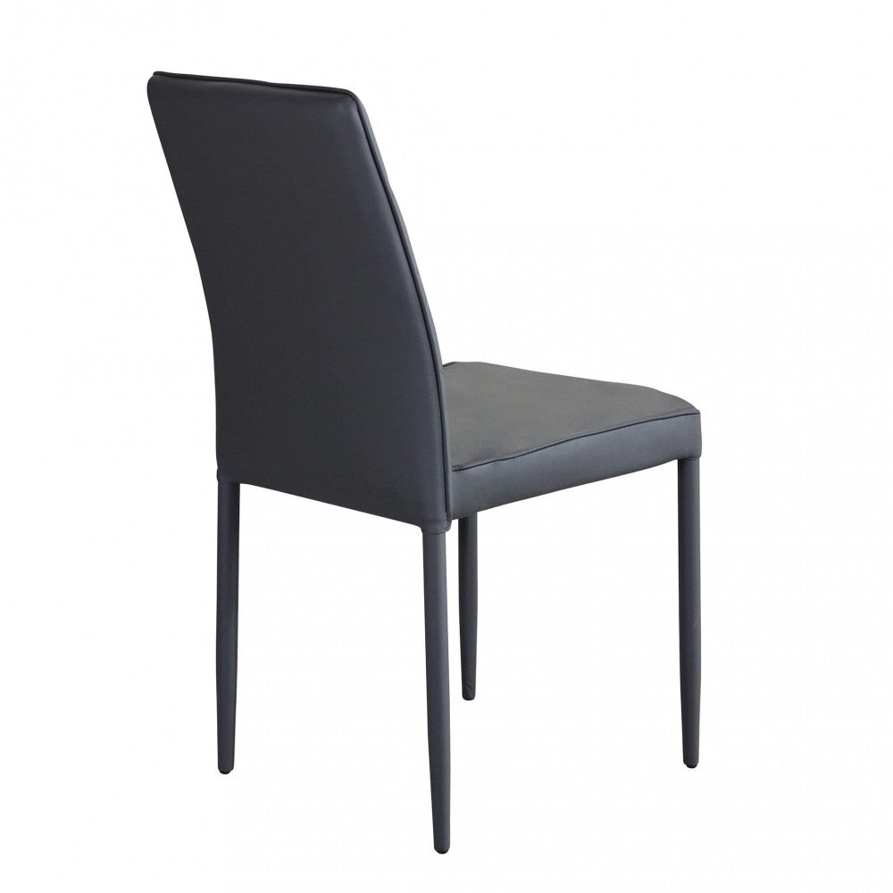 Sedia Blossom 41x50x91 h cm in Similpelle Grigio scuro