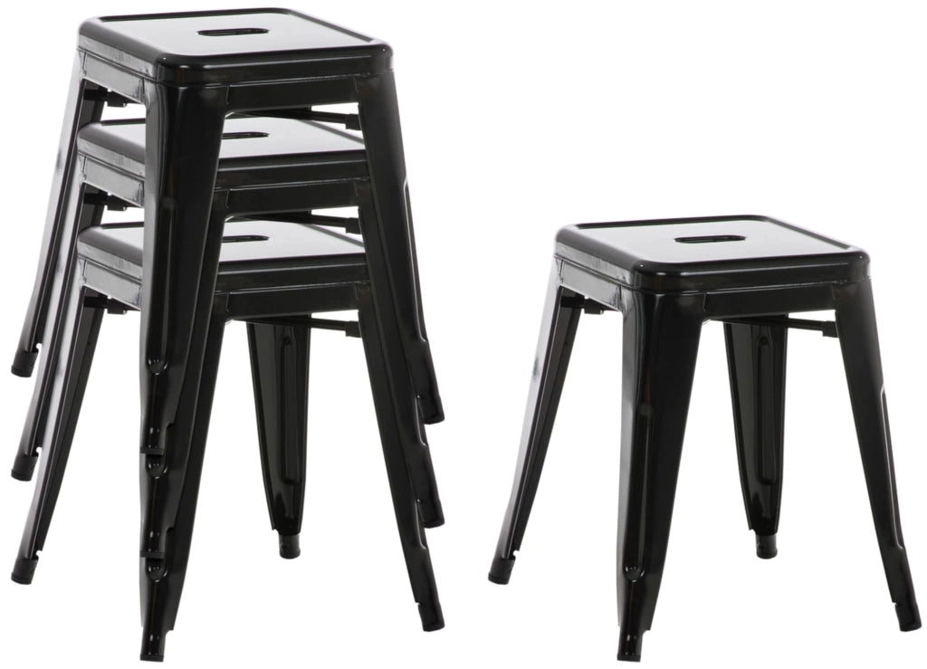 Set 4 Panchetti Impilabili Armin In Metallo nero