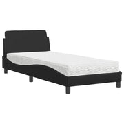 Letto singolo | Letto per adulti | Letto con Materasso Dover Nero 80x200 cm in Similpelle
