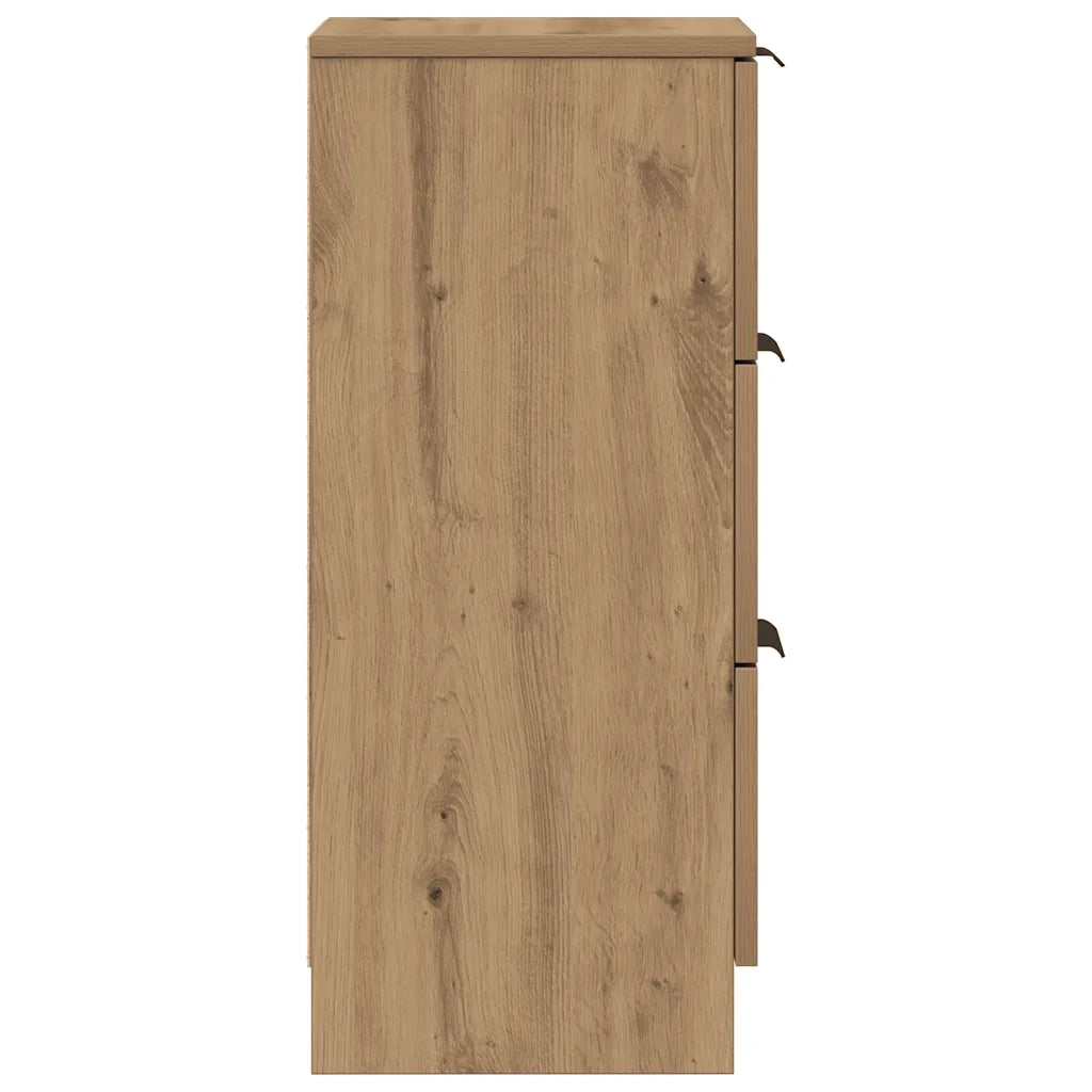 Credenze 2 pz Rovere Artigianale 30x30x70 cm Legno Multistrato 856958