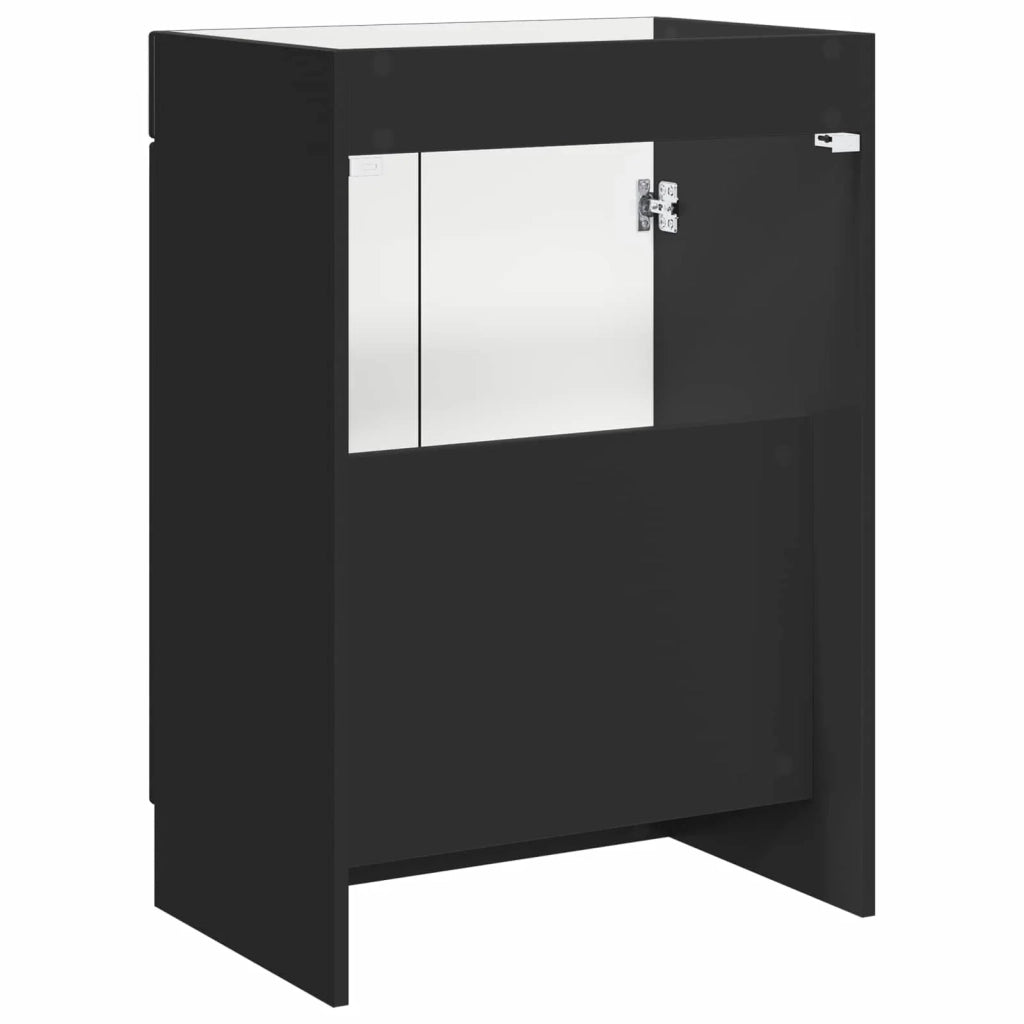 Mobiletto da bagno sotto il lavello Nero 56 x 37,5 x 81 cm 890035