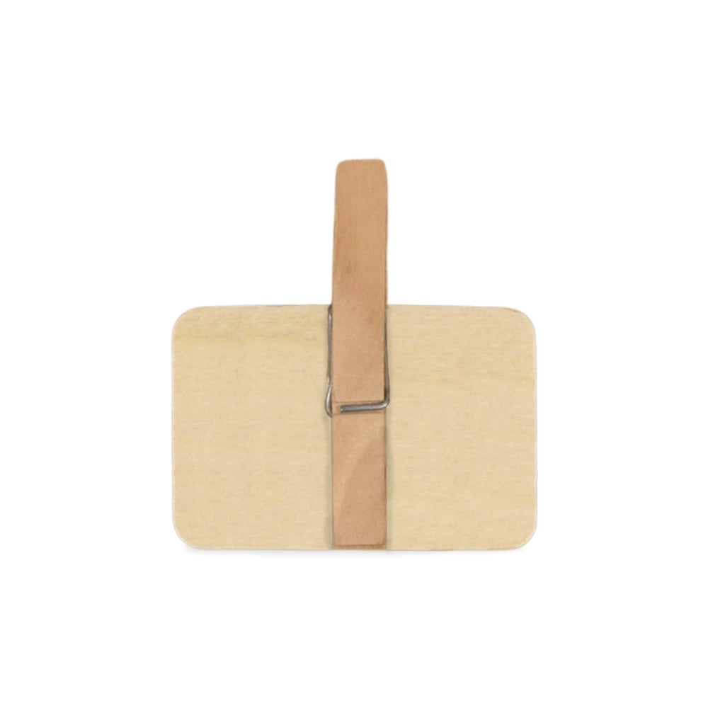 Lavagnette Rettangolari con Mollettina in Legno Set da 12 Pezzi Segnaposto 7x5cm