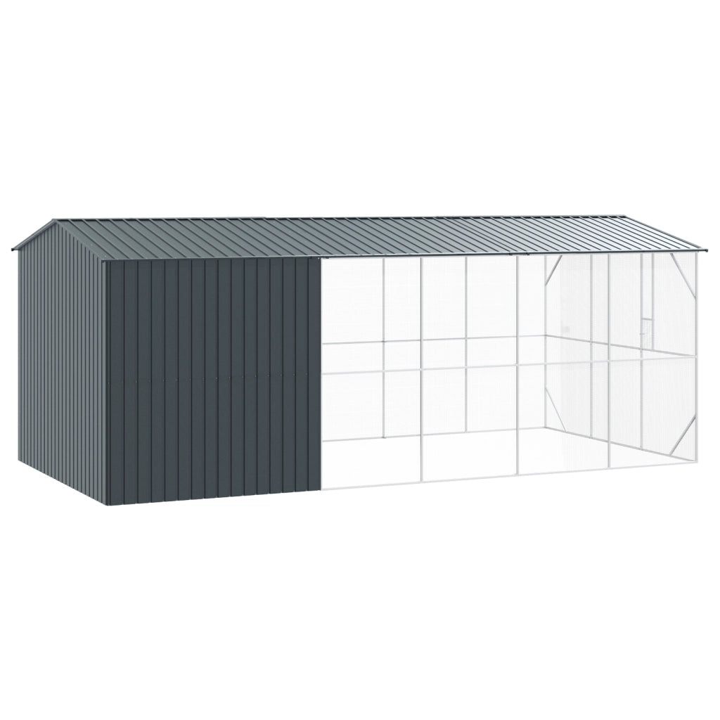 Voliera per Uccelli con Estensione Antracite 310x640x247 cm Acciaio