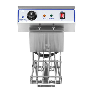 Friggitrice inox 2 vasche vasca 16 litri e rubinetto scarico resistenza estraibile 380 V professionale 3614029