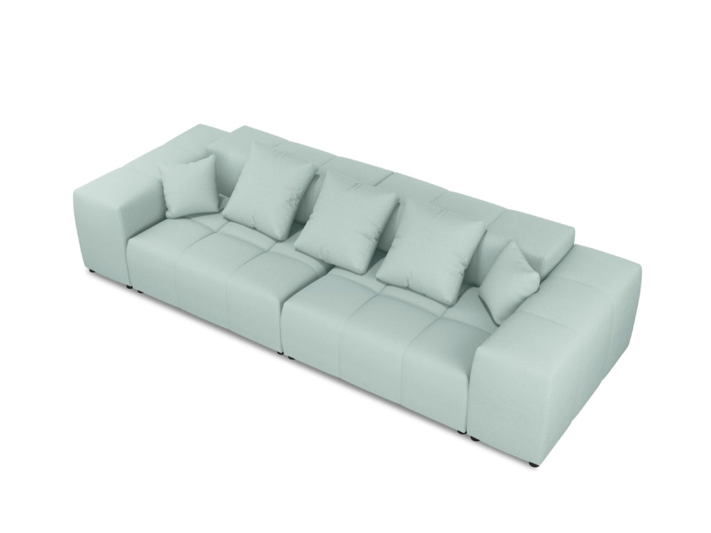 Cosmopolitan Design - Divano modulare "Rome" 3 posti in tessuto strutturato menta 