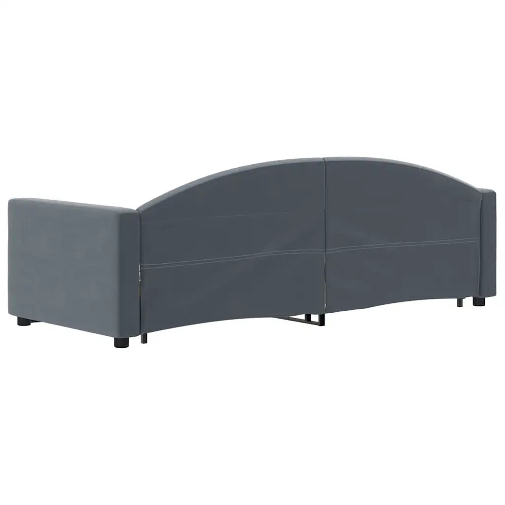 Divano Letto Estraibile Cassetti Grigio Scuro 80x200cm Velluto 3197343