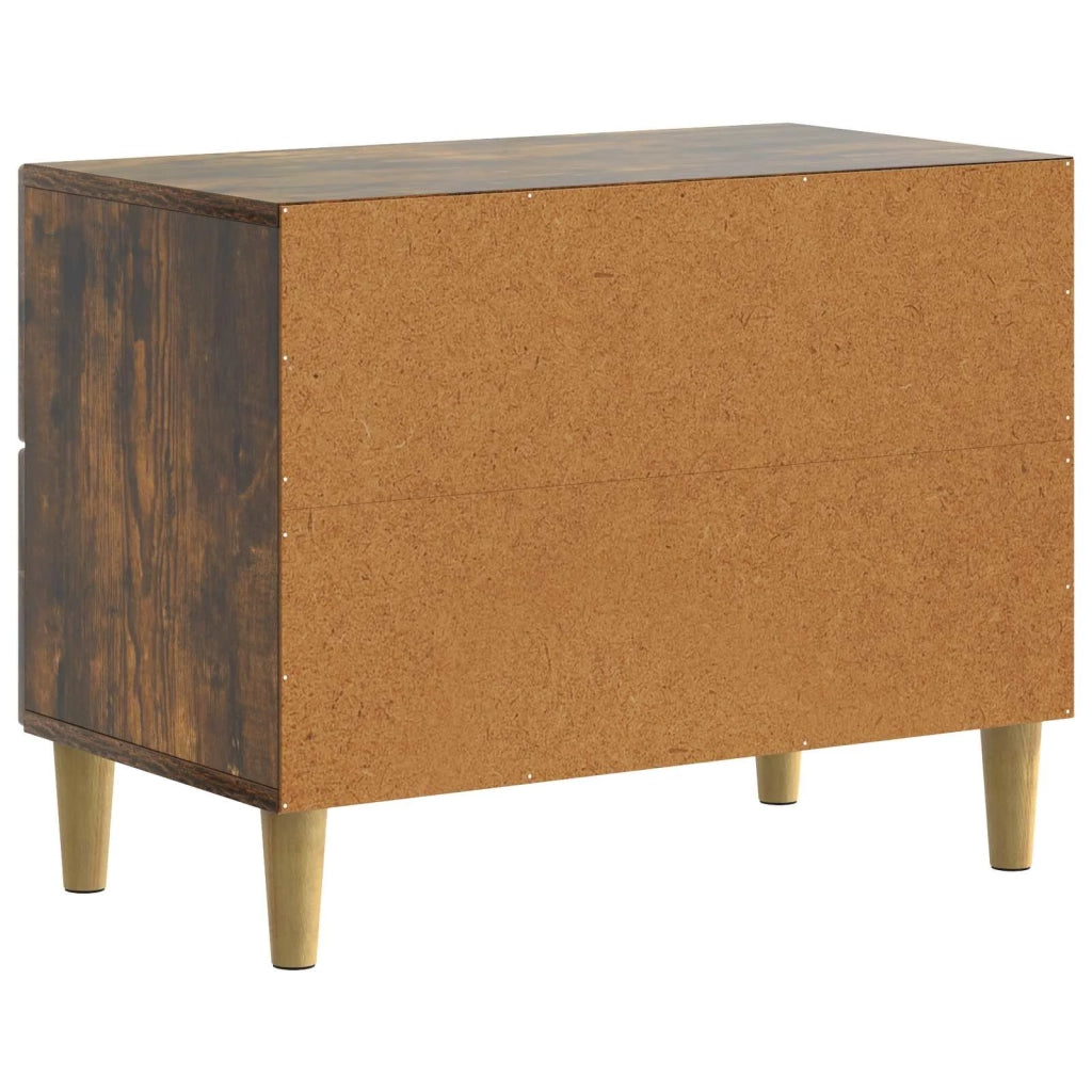 Comodino | Armadio da Notte | Mobiletto da notte con cassetto Rovere Fumo 62 x 34,5 x 48 cm