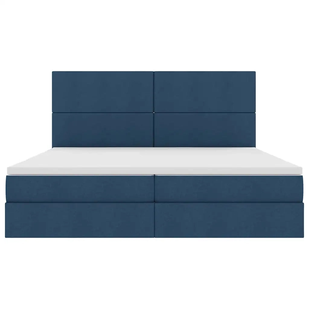 Letto con contenitore LED e materasso Blu 200 x 200 cm Tessuto