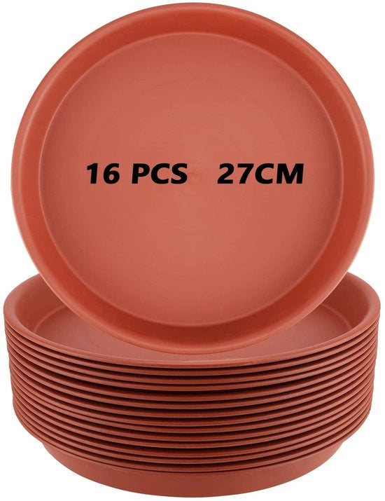 Pannelli per piante 16 pezzi - 27 CM ronde grandi in plastica - bacini per innaffiatura - per interni/esterni - duraturi e resistenti
