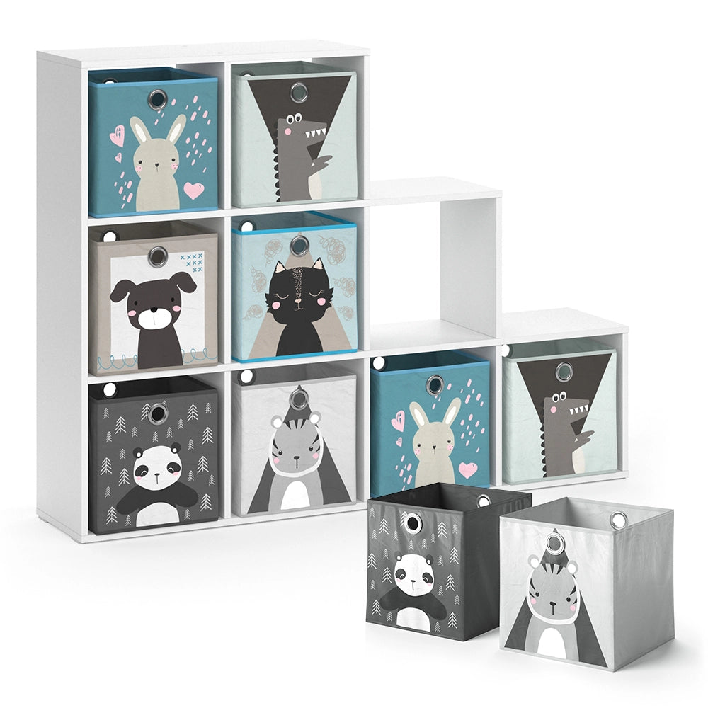Vicco Libreria bambini Bianco 142.4 x 107.8 cm con 8 scatole pieghevoli