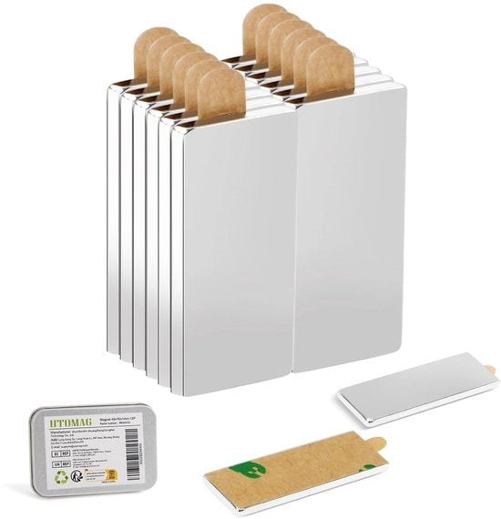 12 pezzi di magneti autoadesivi 40 x 10 x 1 mm, magneti di neodimio, piastre magnetiche autoadesive piane, magneti terrestri rari per whiteboard, frigoriferi, foto, strisce magnetiche, tabelloni magnetici, attrezzi per hobby