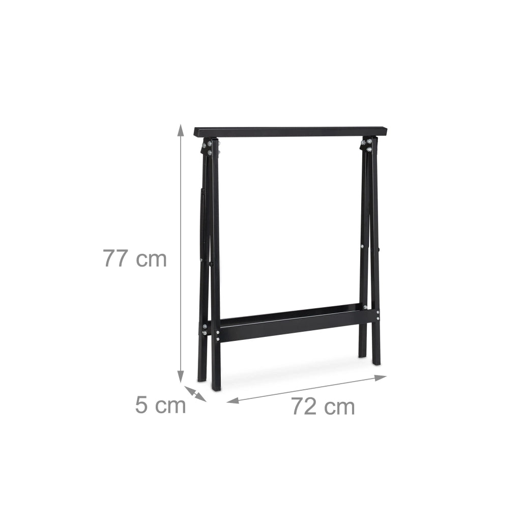 Set di due cavalletti in acciaio nero da 100 kg 13_0002897