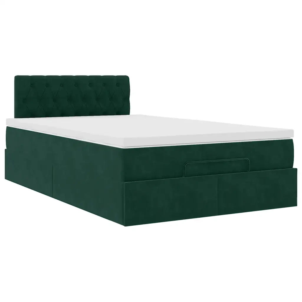 Struttura Letto Pouf con Materasso 120x200 cm Velluto 3312689