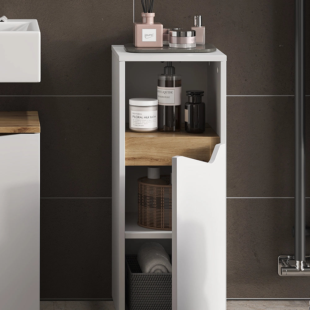 Vicco Mobiletto bagno Bianco 30 x 74.5 cm con porta e scomparto aperto