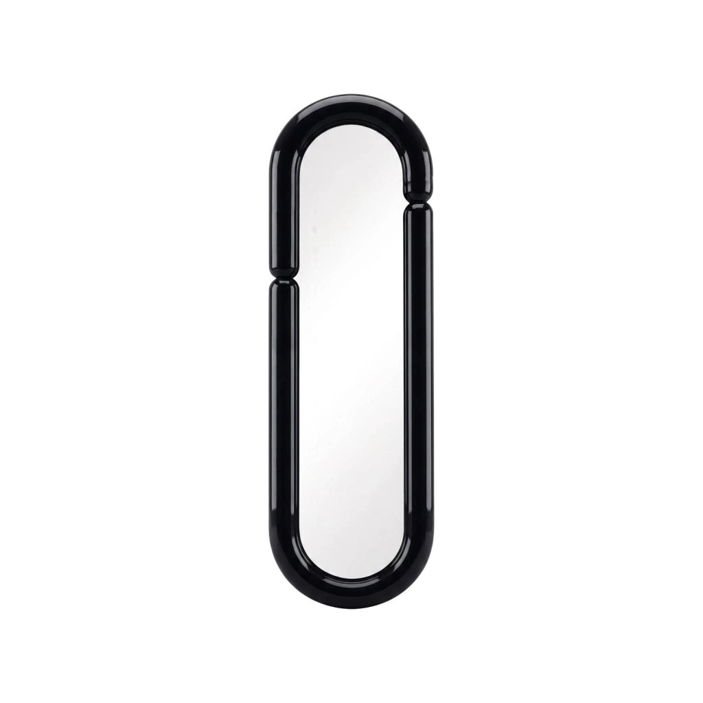 Specchio ovale finitura lucida, 160cm, nero