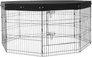 Casa per Animali, 8 Pannelli ciascuno 76,2 cm Altezza x 61 cm Larghezza, Opportuno, Fatto di Metallo, con Porta, Coperchio Fatto di 600D Oxford tessuto, per Cani, Gatti e Piccoli Animali