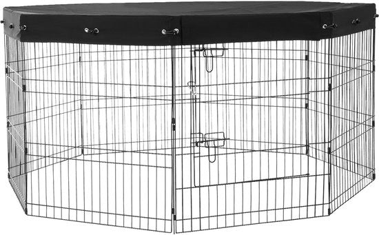 Casa per Animali, 8 Pannelli ciascuno 76,2 cm Altezza x 61 cm Larghezza, Opportuno, Fatto di Metallo, con Porta, Coperchio Fatto di 600D Oxford tessuto, per Cani, Gatti e Piccoli Animali