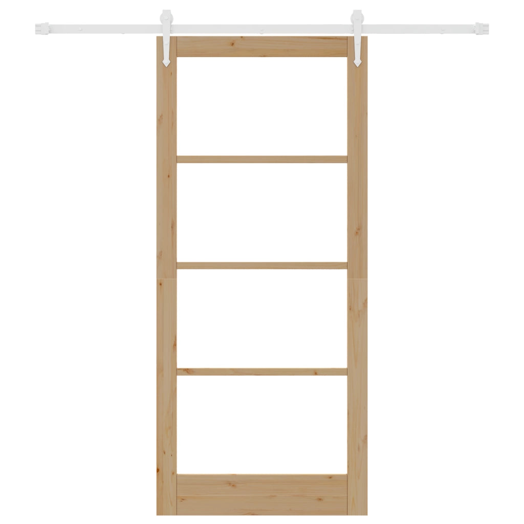 Set di porte scorrevoli  con ferramenta 93x211 cm in legno massello di pino
