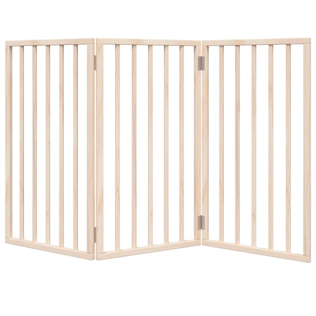 Cancelletto per cani pieghevole a 3 pannelli 150 cm in legno di pioppo 352174