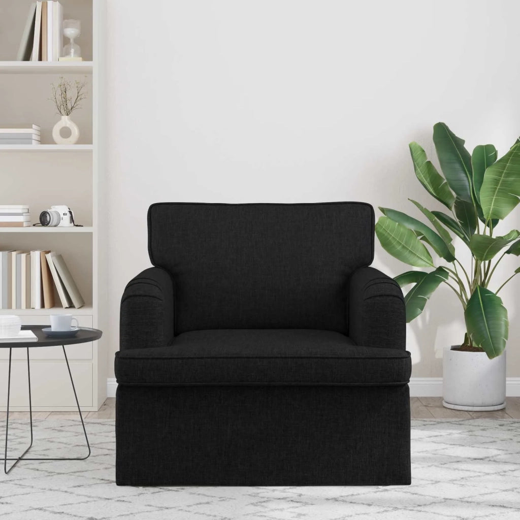 Divano | Divano da soggiorno | Sofa Nero 84 x 80 x 85 cm Tessuto