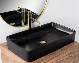 Lavabo Da Appoggio Denis Black Stone Matt