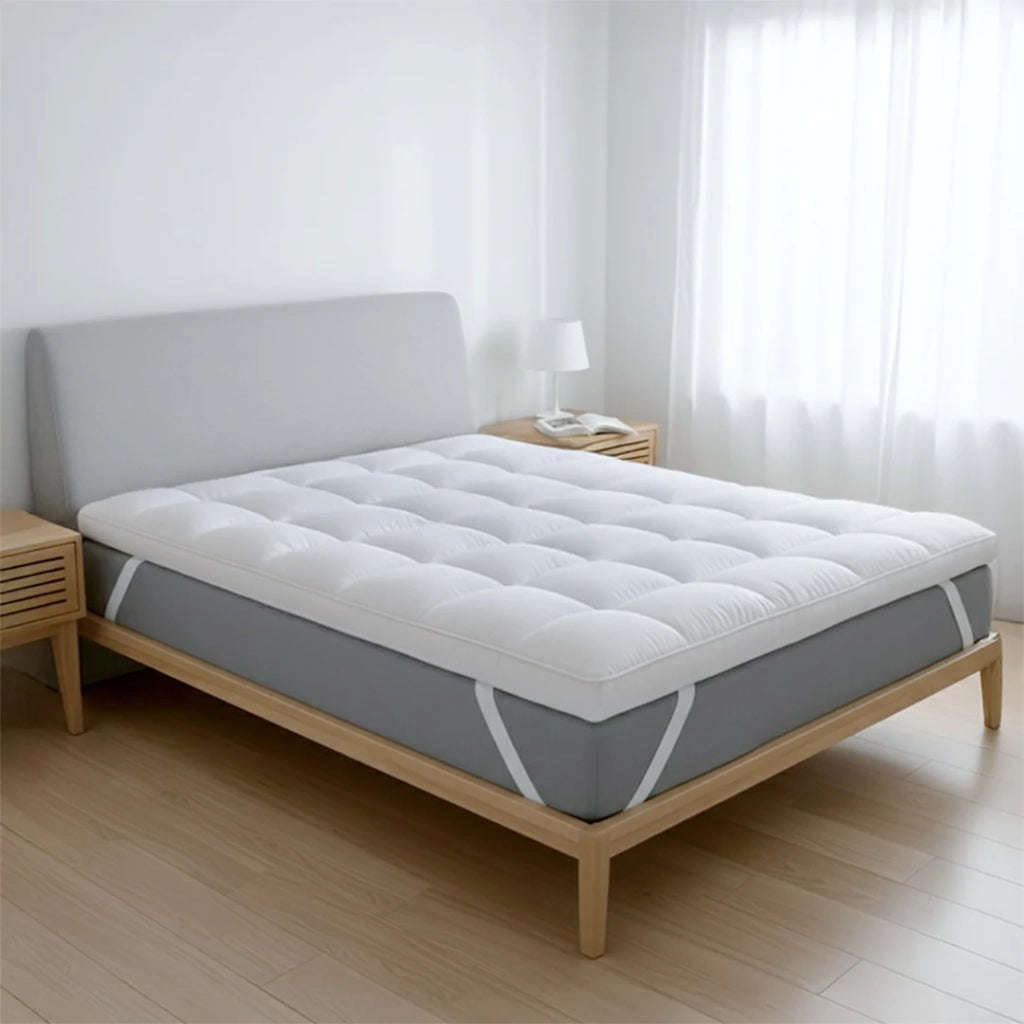 Topper 80x190 cm con Imbottitura in Ovatta da 1000 gr/m² | Coprimaterasso Extra Comfort con Camera d'Aria Traspirante Incorporata